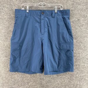 Orvis Cargo Shorts Men 36 Blue High Rise Flat Front Pockets Regular Fit Solid